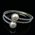 thumbnail image 5 of Soumake Women Full Rhinestone Multi-Layer Wrist Bracelet Faux Pearl Cuff Open Bangle Fashion, 5 of 7