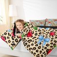 thumbnail image 4 of Manfei Kawaii Cherry Bowtie 7 Pieces Full Size Bedding Sets,Brown Leopard Pattern Full Size Bed in a Bag,Black Reversible, 4 of 7