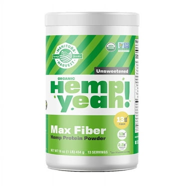 Manitoba Harvest Hemp Yeah! Max Fiber Powder, Unsweetened, 8g Protein, 1.0lb, 16.0oz