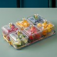 thumbnail image 1 of Dried Fruit Plate Appetizer Serving Tray for Living Room Holiday Dining Room clear 6 grid, 1 of 8