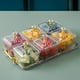 thumbnail image 1 of Plato de frutas secas, bandeja para servir aperitivos, plato dividido multiusos para servir dulces y frutos secos con tapa para condimentos festivos borrar 6 cuadrícula, 1 of 8