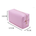 thumbnail image 2 of Simple Portable Travel Square Make Up Bag Zipper Toiletry Organizer Purse Cosmetic Bag Storage Bag PU Leather BLACK, 2 of 8