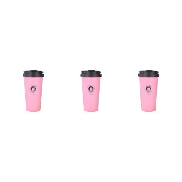 kurtrusly Gobelet Thermique Réutilisable Choix Écoresponsable pour un Meilleur Demain Pratique Rose 500 ml Ensemble de 3