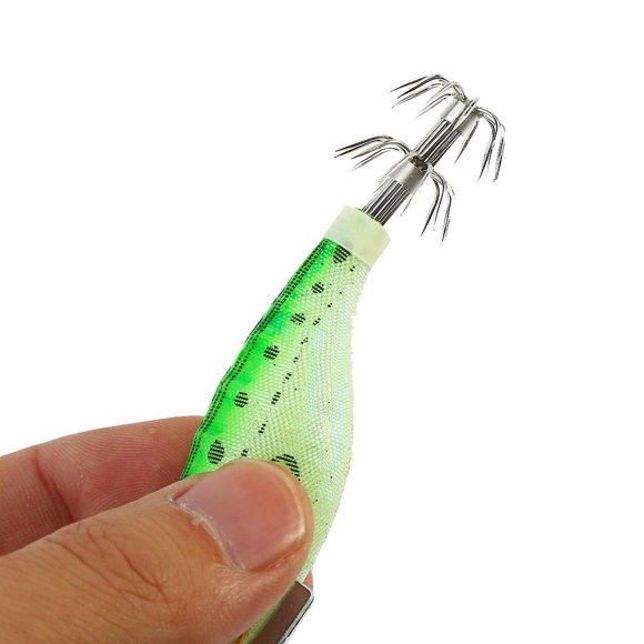 Noref 5Colors Luminous Glow In Dark Night Artificial Squid Jig Fishing Bait Hook Fishhook Lure , Luminous Squid Hook, Lure Hook