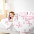 thumbnail image 3 of Erosebridal Pink Letter Monogrammed M Twin Comforter Sets 3-Piece,Girls Kawaii Love Heart Bow Knot Bedding Set,Pink Reversible,Breathable Home Decor, 3 of 6