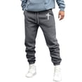 thumbnail image 2 of Men's Cross Print Joggers, Slim Fit Tapered Cuff Sweatpants with Elastic Drawstring Waist, Casual Athletic Lounge Pants for Gym, Running, and Workout Dark Gray XXXL, 2 of 5