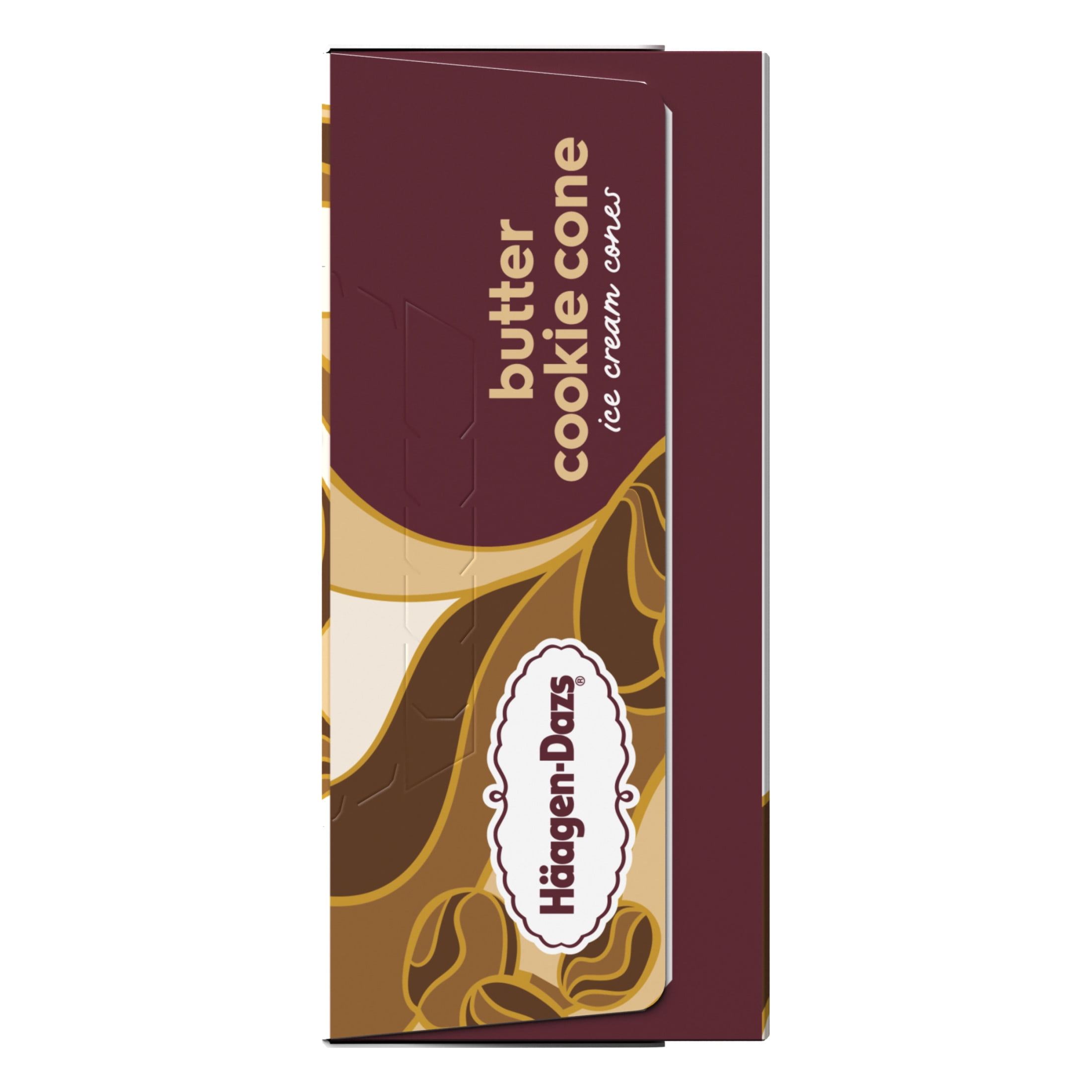 Haagen Dazs Coffee Butter Cookie Ice Cream Cone Dessert, 4 Count Package
