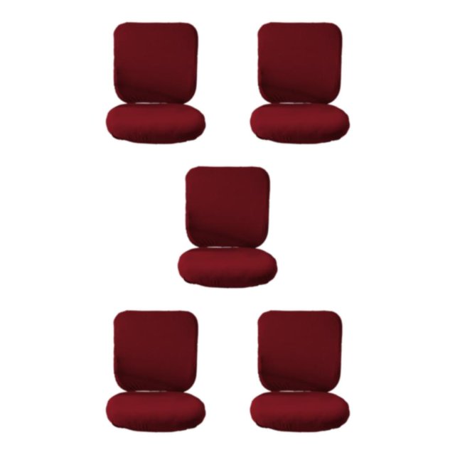 Guardoinrt Soft and Breathable Swivel Chair Cover Seating Experience Wine Red Backrest + Cushion Cover 5Set