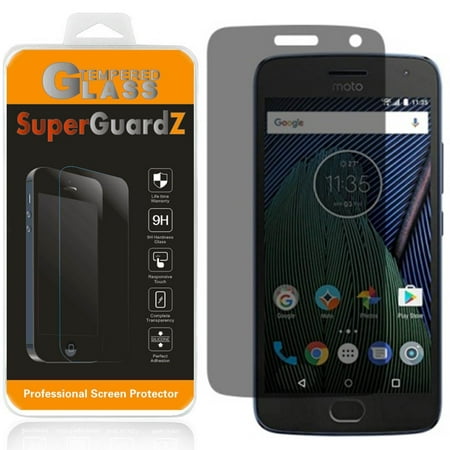 [2-Pack] Motorola Moto G5 Plus SuperGuardZ Tempered Glass Screen Protector [Privacy Anti-Spy], Keep Your Screen Secret, 9H Anti-Scratch, Anti-Bubble