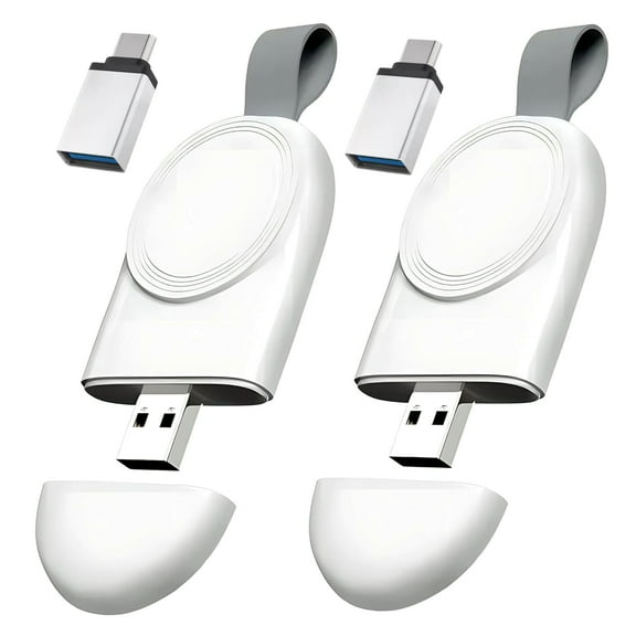 2 Pack USB Type C Watch Charger for iWatch, Travel Wireless Charger, Portable Magnetic Fast Charging for iWatch Series 10 9 8 7 6 5 4 3 2 1 SE Ultra
