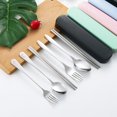 thumbnail image 2 of Juego de vajilla portátil de acero inoxidable, cuchara, tenedor, cuchillo para carne, cubiertos de viaje, palillos, cuchara, juego de almacenamiento Fivean unisex, 2 of 2