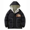 thumbnail image 4 of Odeerbi Kids Boys Girls Hooded Puffer Jacket Halloween Pumpkin Winter Coats Thermal Padded Coat Down Jacket Warm Clothes 5-16 Years Kids Long Sleeve Outerwear Heavy Coat Black, 4 of 5