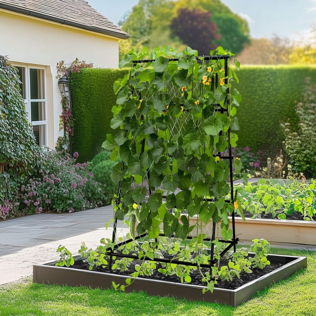 LINJH Tall Cucumber Trellis for Climbing Plants Outdoor Garden Arch Trellis Metal NEW