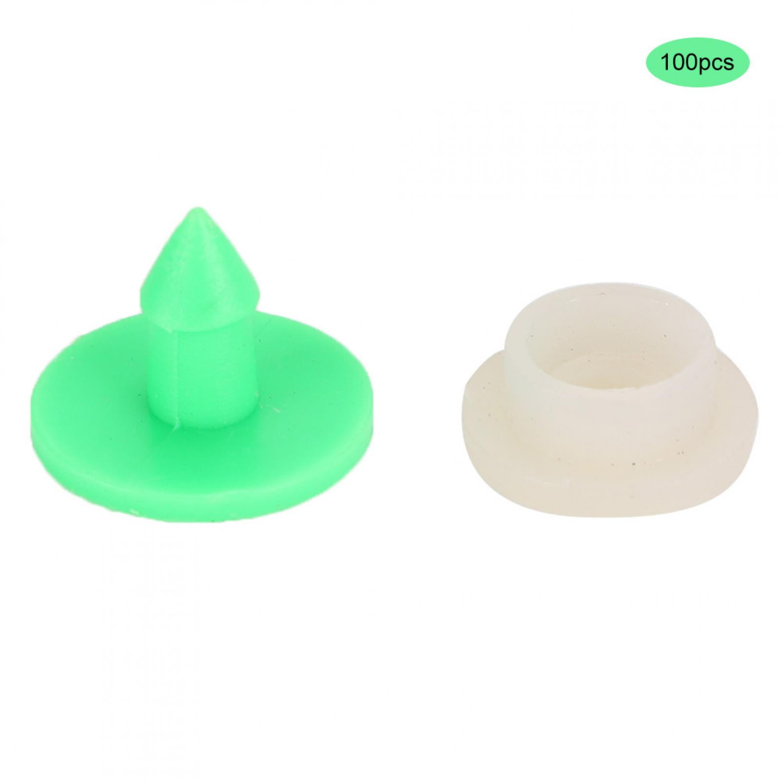 NFTIGB 100 Pieces Green Blank Plastic Animal Ear Tags for Rabbit Fox Mink and Small Livestock Supplies, 0.7 Inch Identification Card Marker Signs for Farm Management and Tracking (6.69 in / 17 cm)
