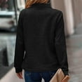 thumbnail image 4 of COMVALUE Women's Casual Long Sleeve Stand Neck Sweatshirt Lightweight Button Pullover Tops (Black,M), 4 of 9