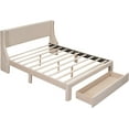 thumbnail image 4 of Tabaray Queen Bed Frame, Upholstered Platform Bed Frame Queen Size with Storage Drawers, Wooden Slats Support, No Box Spring Needed, Queen Beige, 4 of 8