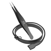 Majestic Bombay Fine Point Tweezers for Ingrown Hair Removal Needle Nose Tweezers with Black Band