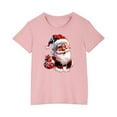 thumbnail image 4 of Zwiiyzr 3-14Y Toddler Boy Girls Christmas Shirts Short Sleeve Round Neck T-Shirt Christmas Graphic Tees Holiday Tops Toddler To Big Kids Pink, 4 of 5