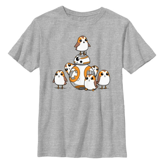 Boy's Star Wars BB-8 Porg Party Graphic Tee Athletic Heather Large