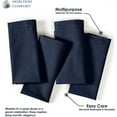 thumbnail image 7 of HEIRLOOM COMFORT Navy Blue Cloth Napkins Set of 6, 18 x 18 Inch - 100% Cotton, Reusable, Soft, Absorbent, Washable - Elegant Hemstitch Mitered Edges - Ideal for Weddings, Dinner, Holiday Gatherings, 7 of 7