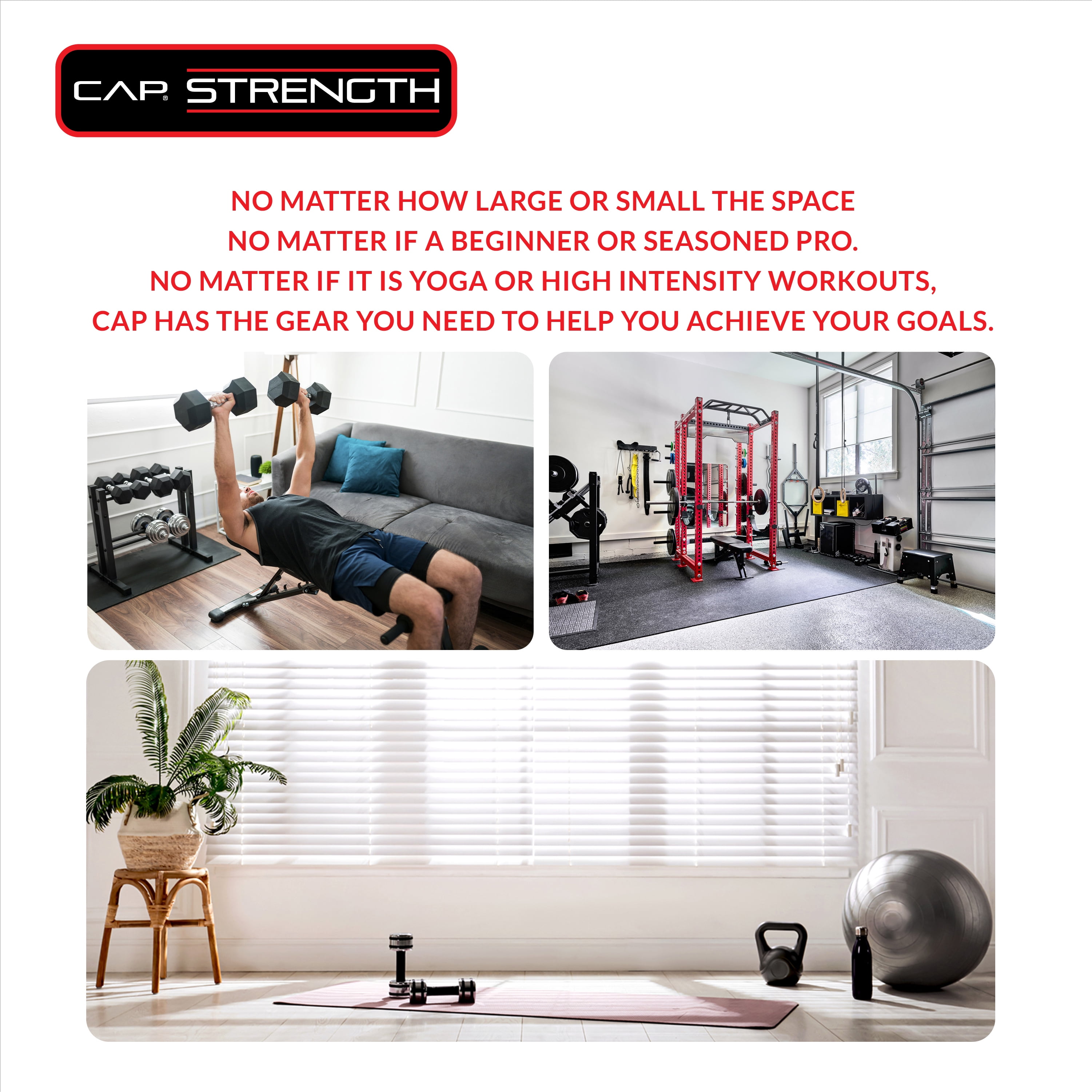 Cap Strength Standard leverage bench with 100lbs Vinyl Weight Plates