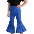 thumbnail image 4 of JCCXIN Girls Flare Pants Baggy Bow Elastic Waist Stretch Pants Outdoor Playwear Summer Casual Everyday Wear Lovely Street Bottoms,Blue,3-4 Years, 4 of 9