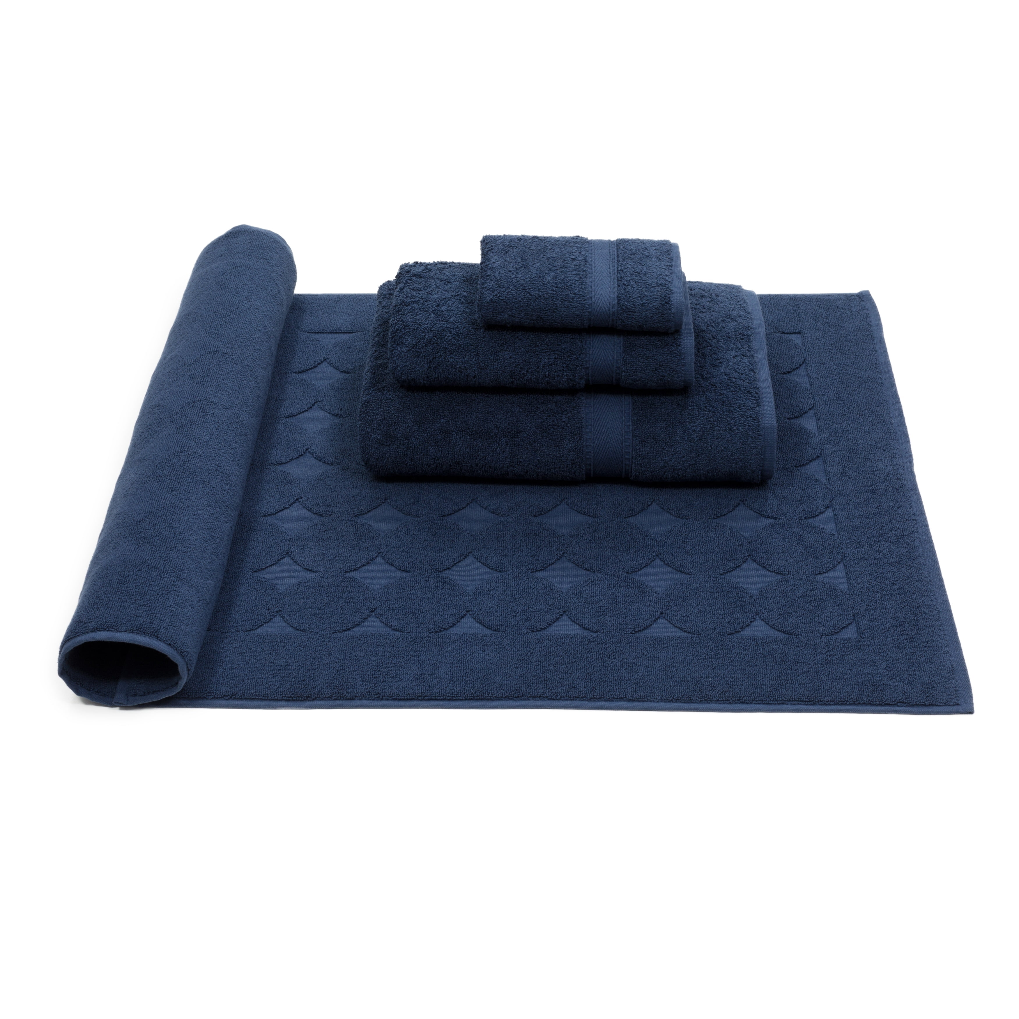 Authentic Hotel and Spa  Turkish Cotton 4-piece Towels Set Navy Blue