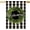 Black White Plaid, variant on Boxwood Wreath Welcome House Flag Vertical Double Sided, Buffalo Check Plaid Rustic Farmhouse Burlap Garden Yard House Flag Outdoor Decoration 28 x 40 Inch