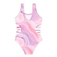 thumbnail image 3 of Grblisyd Girls Swimsuit Cut Out One Piece Bathing Suit Gradient Tie Dye Swimwear Size 10-12, 3 of 4