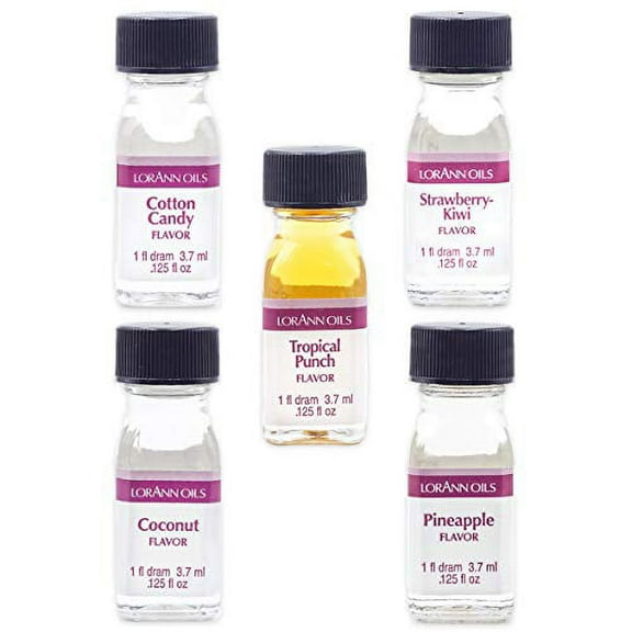 LorAnn Oils Super Strength Flavors - Assorted 5 Pack, 3.7 ml, Kosher, Glass Bottles