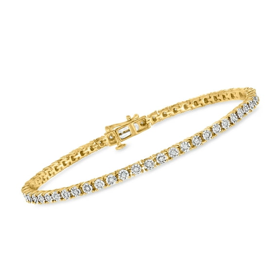 Ross-Simons 0.50 ct. t.w. Diamond Tennis Bracelet in 18kt Gold Over Sterling, Women's, Adult