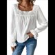thumbnail image 1 of Blusa Informal Holgada de Larga Abullonada con Cuello Cuadrado para Mujer, Estilo Otoño L, 1 of 10