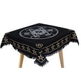thumbnail image 1 of THE ART BOX Altar Cloth Tarot Cards Table Napkins Witchcraft Supplies Black Gold Tablecloth Square Spiritual Celestial Deck Cloth Fringes , Sacred Geometry Decal , 36x36 inch, 1 of 4