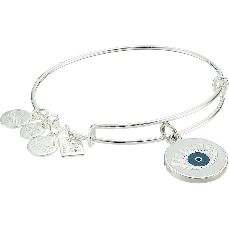 Alex and Ani Meditating Eye Color Infusion Charm Bangle Shiny Silver