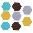 thumbnail image 4 of HEALEEP 8Pcs Felt Wall Tile Bulletin Board Hexagon Dark Brown 14x12cm, 4 of 8