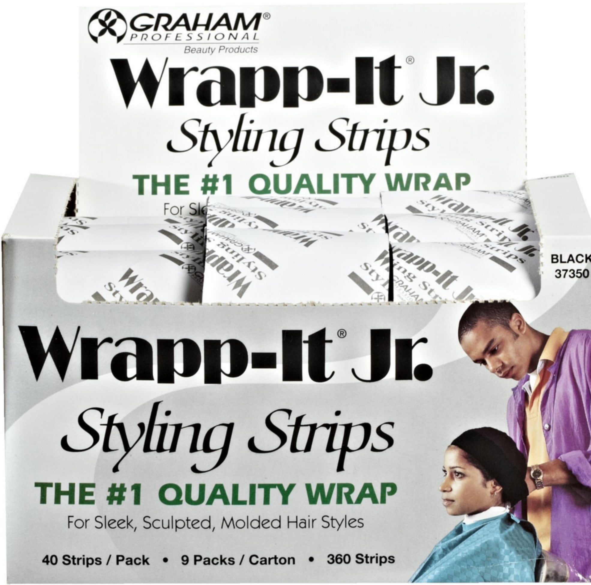 Graham Wrapp It Jr. Styling Strips Black 40 Strips Per Pack 9