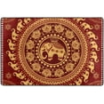 thumbnail image 4 of SKYSONIC 72x48in Ethnic Elephant Area Rug, Round Mandala Floor Carpet for Indoor Living Dining Room and Bedroom Area, 4 of 7