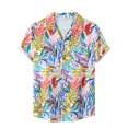thumbnail image 1 of Hombres Casual Botones Playa Sin posicionamiento Estampado floral Turndown Camisa de manga corta Blusa Pompotops oipoqjl49172, 1 of 9