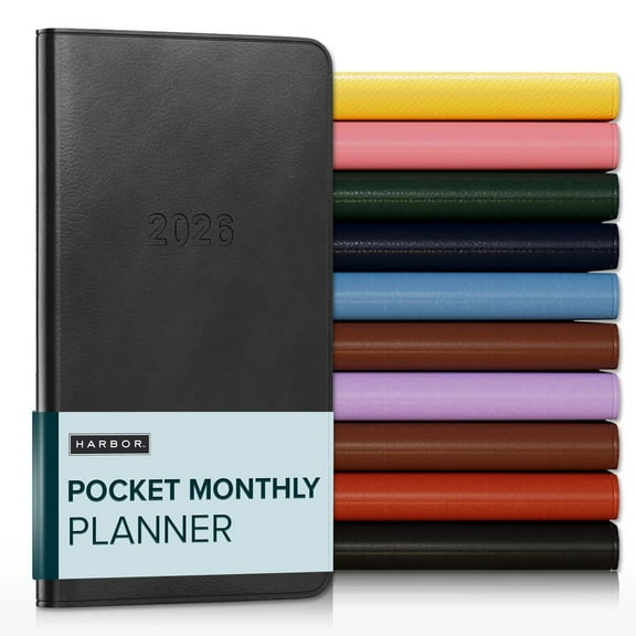 Harbor Pocket Monthly Planner 2026 - Cambridge Black - 6x3.25"