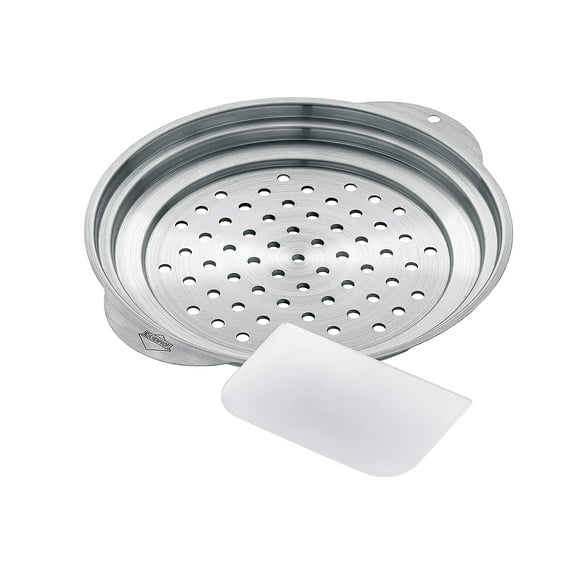 Kuchenprofi Spaetzle Lid and Scraper, Stainless-Steel Dumpling Maker and Spaetzle Noodle Maker