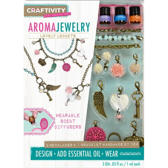 CRAFTIVITY AromaJewelry Lovely Lockets - Essential Oil Jewelry Making Kit