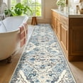 thumbnail image 5 of MeyJey Boho Indoor Hallway Runner Rug 3'x14', Oriental Non Slip Machine Washable Area Rug Distressed Vintage Floor Carpet for Bedroom Kitchen Dinning/Living/Laundry Room, Blue/Beige, 5 of 12