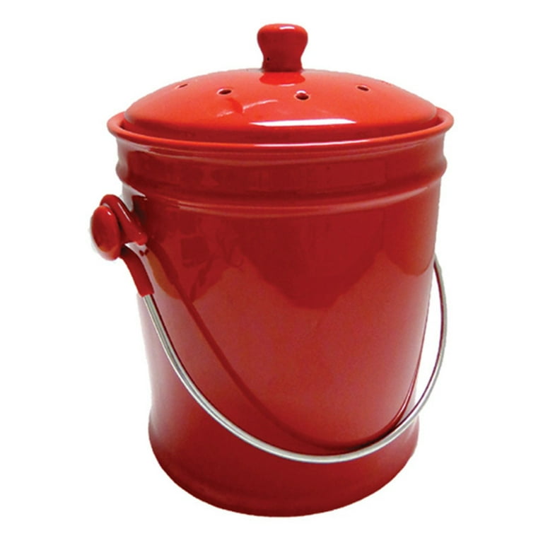 Natural Home 1 Gal. Ceramic Compost Bin - White - Walmart.com