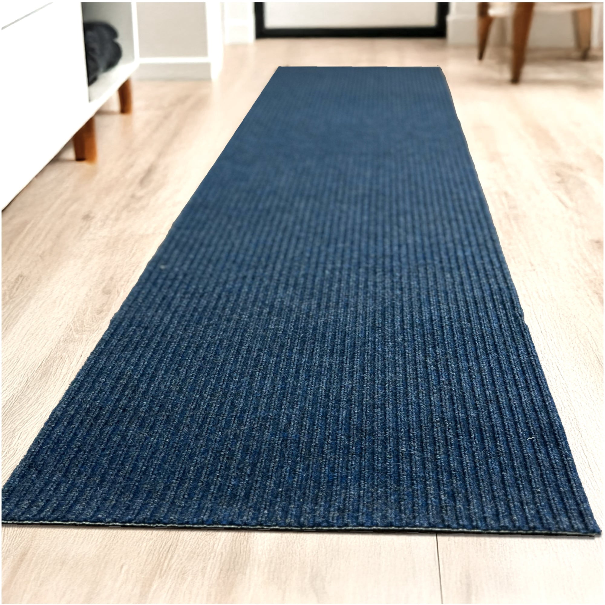 Koeckritz Rugs 6' x 14' Blue Heavy Duty Non-Slip Indoor/Outdoor Rug, All-Weather Doormat