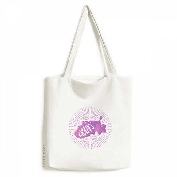 Grape Fruit Pulp Purple Art Deco Fashion Tote Canvas Bag Shopping Satchel Casual Handbag