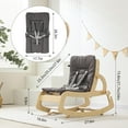 thumbnail image 2 of Silla mecedora Baby Baotree, 3 en 1, ajustable, madera, gris, 2 of 7