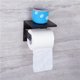 thumbnail image 4 of Portarrollos de papel higiénico de aleación de aluminio para baño, montaje en pared, accesorios de baño, estante de almacenamiento de papel (portarrollos negro), 4 of 6