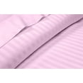 thumbnail image 4 of Short Alaska King Size 4 Piece Sheet Set, 300 Thread Count Fabric, 12" Deep Pocket, Sateen Finish Sheets, 100% Egyptian Cotton, Cool and Breathable - Pink Stripe., 4 of 6