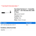 thumbnail image 2 of Rear Brake Pad Sensor 2 - Compatible with 2017 - 2021 Mercedes-Benz AMG GT Base 2018 2019 2020, 2 of 2