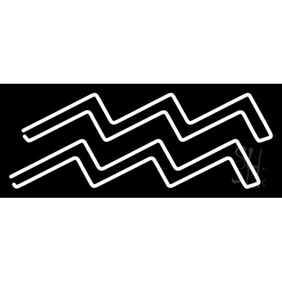 White Aquarius LED Neon Sign 13" Tall x 32" Wide - inches Black Square Cut Acrylic Backing, with Dimmer - Bright and Premium built indoor LED Neon Sign for Storefront.